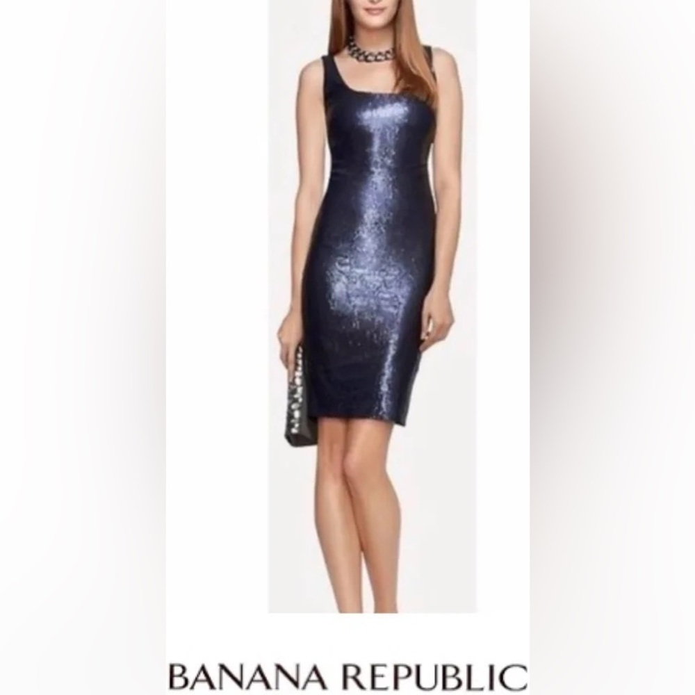 Banana Republic x L’Wren‎ Scott Midnight Blue Sequin Bodycon Party Prom Dress 2